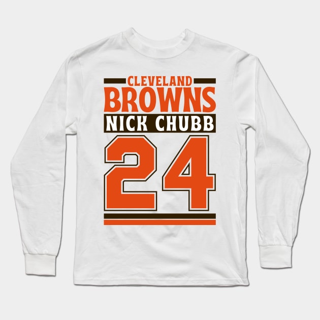 Cleveland Browns Chubb 24 Edition 3 Long Sleeve T-Shirt by Astronaut.co